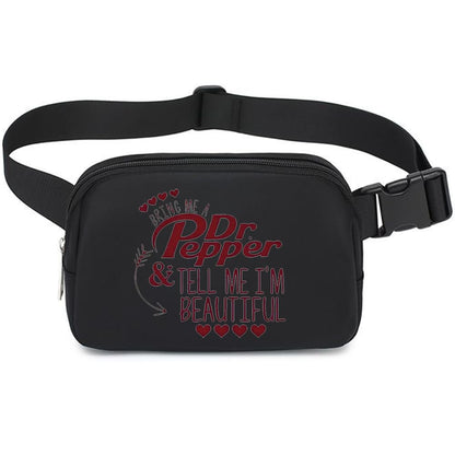 Dr Pepper Mini Crossbody Sling Bag Chest Bag Fanny Pack Running for Men Women Workout Travelling,Minimalist Chest Shoulder Pack,Lightweight Casual Waist Fanny Pack for Travel, Daily Use