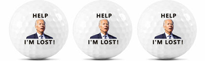 3 Pack Biden Golf Balls Funny Confused Joe Biden Help I'm Lost Cute Novelty Golf Balls Gifts