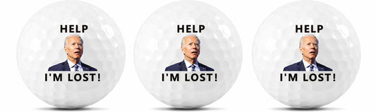 3 Pack Biden Golf Balls Funny Confused Joe Biden Help I'm Lost Cute Novelty Golf Balls Gifts