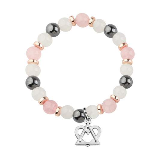 WSNANG Adoption Heart Triangle Charm Bracelet Adoption Symbol Jewelry Foster Mom Gotcha Day Gift