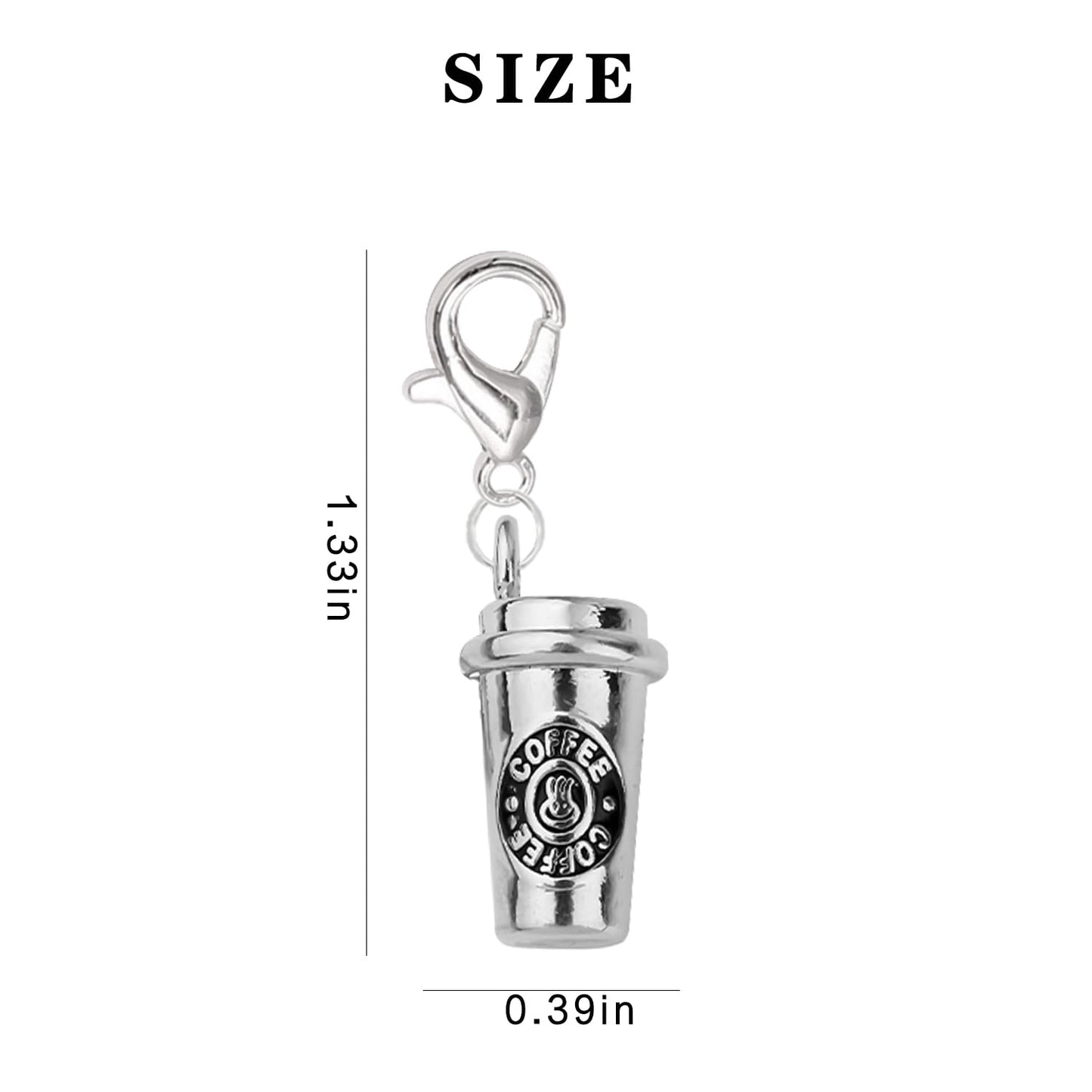 2Pcs Coffee Cup Keychain - DIY Key Charm Gifts for Coffee Lovers, Keychain Accessories Decoration for Men and Women