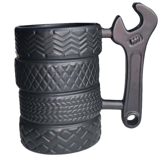 EXIGENT Tire Car Mechanics Ceramic Coffee Tea Cup Mug Collectible 12 OZ (Wrench)