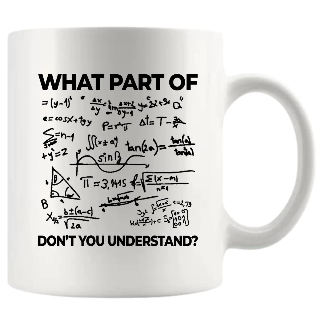 Panvola What Part Of Don't You Understand Engineer Gifts Funny Sarcastic Math Teacher Engineering Student Novelty Drinkware Ceramic Mug (White, 11 Ounces)