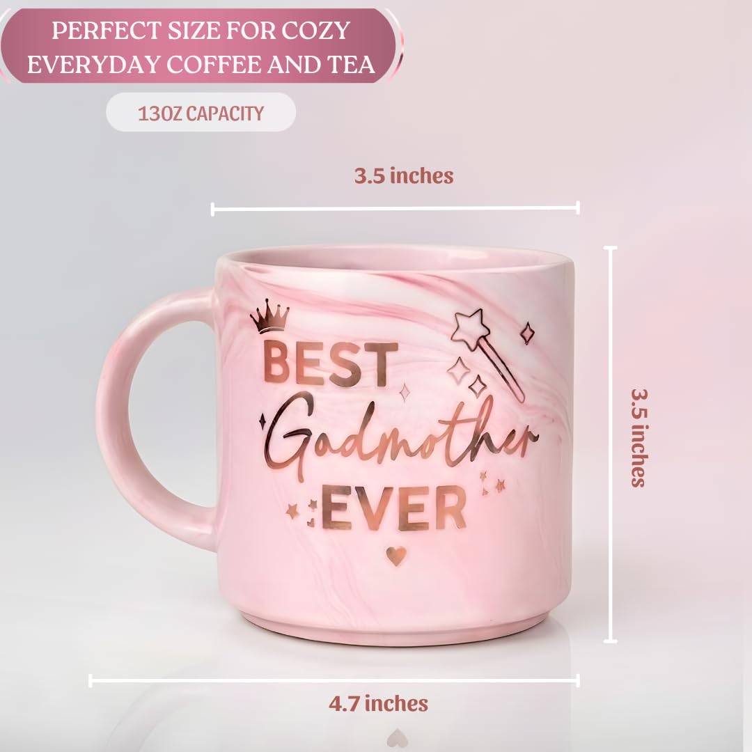 Godmother Mothers Day Gifts, Thoughtful Mothers Day Gifts for Godmother, Godmom Marble Mug 13oz, Ceramic Godmothers Gift for Godmothers Gift Proposal, Birthday, Christmas and Pregnancy Announcement