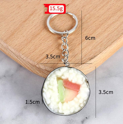 tenghong2021 Imitation Food Keychain Fried Chicken Leg Nuggets Wing Creative Keyring Fun Cute Handbag Purse Car Accessories
