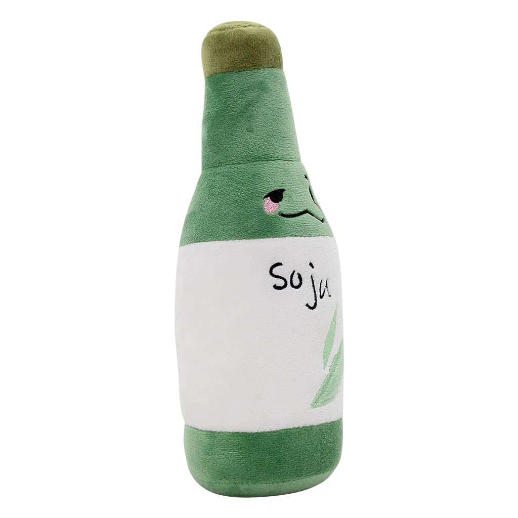 Korean Soju Bottle Plush Cute Stuffed Party Alcohol Beer Wine Lover Plushie Home Decor 10.2''