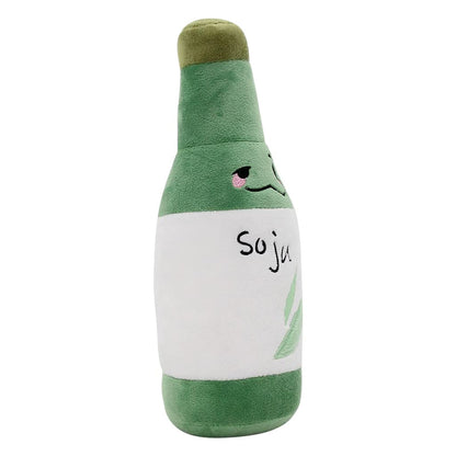 Korean Soju Bottle Plush Cute Stuffed Party Alcohol Beer Wine Lover Plushie Home Decor 10.2''
