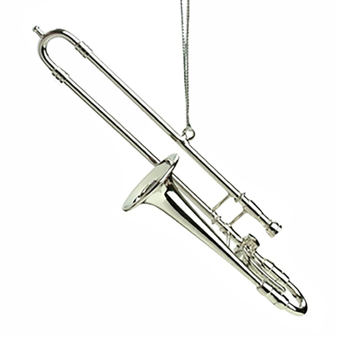 Broadway Gifts Silver Trombone Christmas Tree Ornament 4 inches