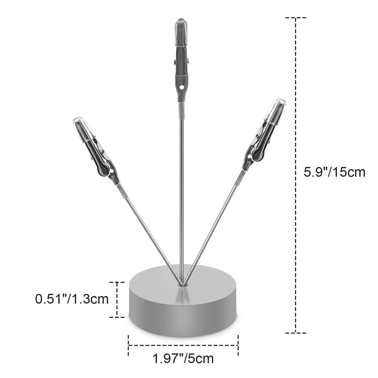3 Pack Desktop Photo Tree Holder Clip Round Base, 3-Branch Gift Card Holder with Clips, Memo and Picture Display Clip Holder Stand for Wedding Party Photo Clip Holder Table Numbers Silver