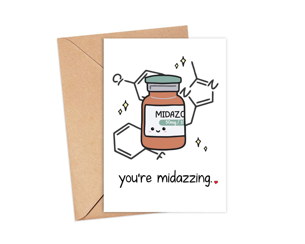 Owings Designs Perfect You're Midazzling Thank You Card - Doctor-Nurse Gift - Cute Medical Anesthesia Greeting Card