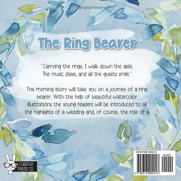 The Ring Bearer: Wedding Ring Bearer Book for Little Boys and Toddlers (Kids' Wedding Books)