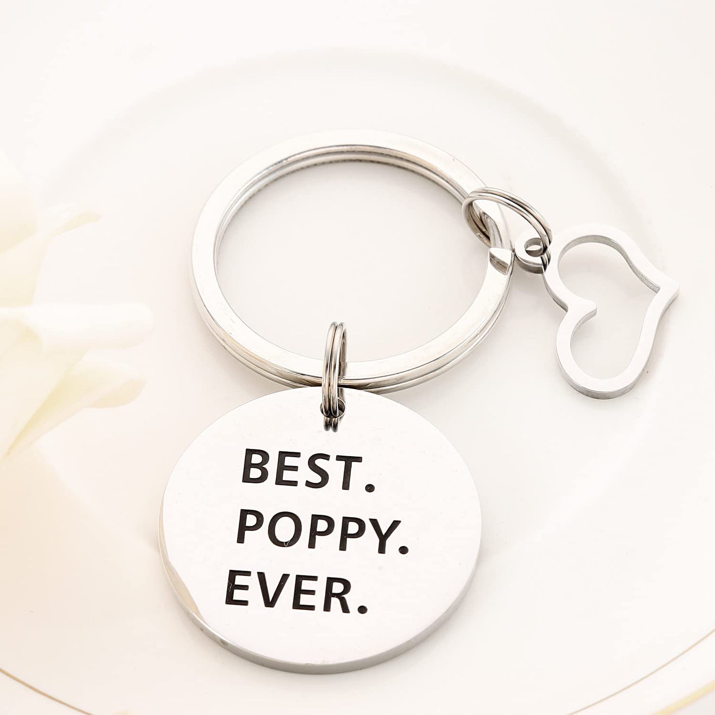 HUTIMY Poppy Gifts Keychain for Men - Poppy Charm Merch - Worlds Best Pappy Stuff Present