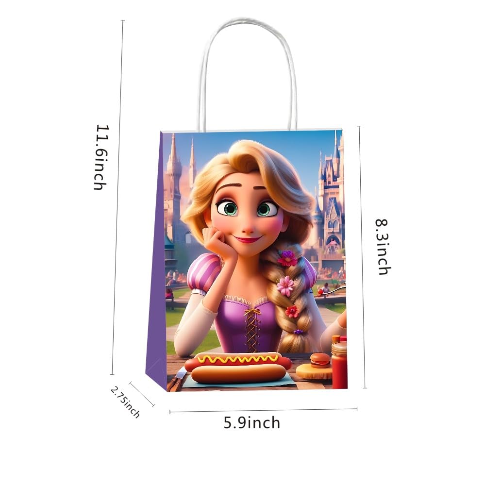 CICICO 12pcs Princess Gift Bags Goodie Bags with Handles for Kids Birthday Party Decorations Supplies