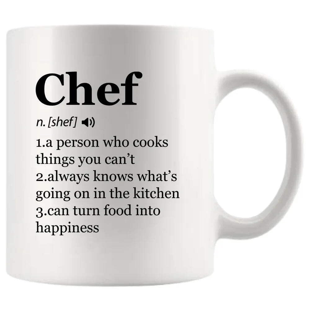 Panvola Chef Definition Mug Chef Gifts Cook Sous Chef Pasty Baker Baking Baking Gifts Culinary Student Teacher Head Chef Cooking Lovers Ceramic Mug 11 oz White