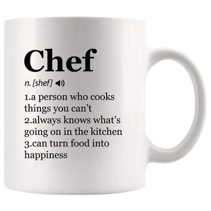 Panvola Chef Definition Mug Chef Gifts Cook Sous Chef Pasty Baker Baking Baking Gifts Culinary Student Teacher Head Chef Cooking Lovers Ceramic Mug 11 oz White