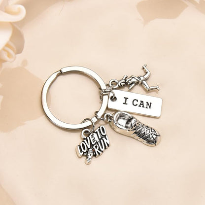 Runner Gifts Running Lovers Keychain Motivational Gifts for Women Girls Sports Gifts for Runners Marathon Key Chains Track Gifts Love to Run Keychains Inspirational Gifts for Women Girls