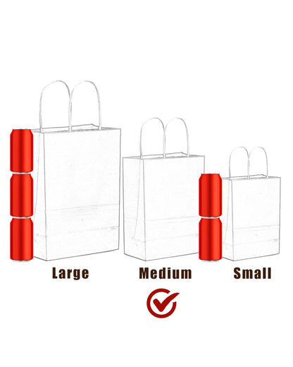 qiqee Medium Size Paper Gift Bags With Handles 10.6"x8.3"x4.3" 16 Solid Colors Party Favor Bags（16-Packs）