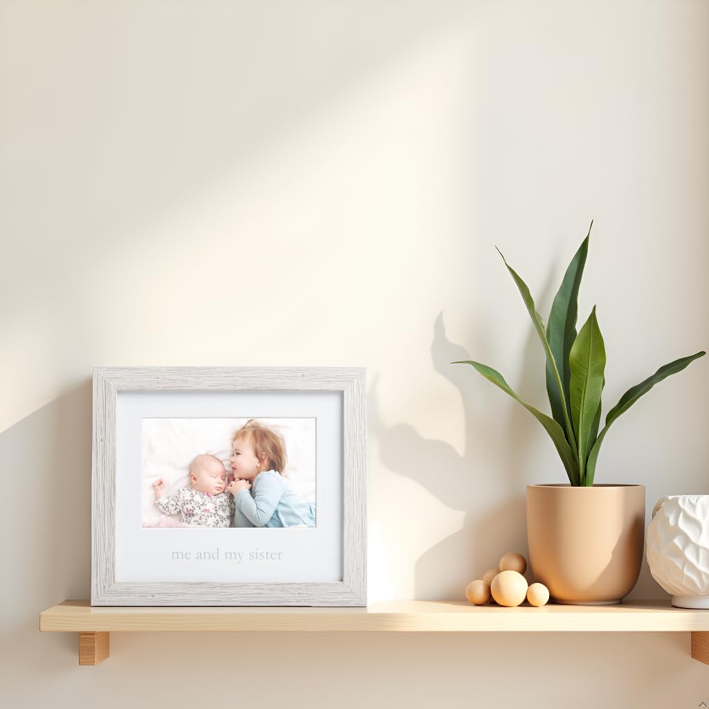 Kate & Milo Rustic Me & My Sister Frame, Sibling Keepsake, Ideal Little or Big Sister Gift, Gender Neutral Nursery Decor