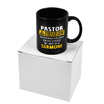 YHRJWN - Pastor Appreciation Mug, Religious Gifts for Men, Unique Christian Gifts for Birthday, Christmas - 11 Oz Black