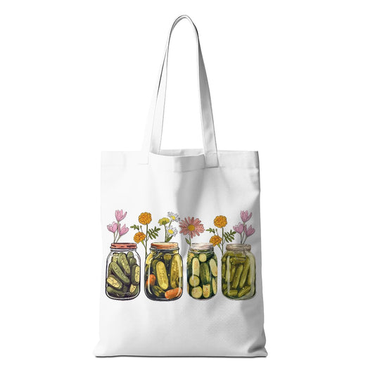 Funny Pickle Tote Bag Aesthetic Weekender Bag Shopping Gifts for Pickle Lovers Women Friends