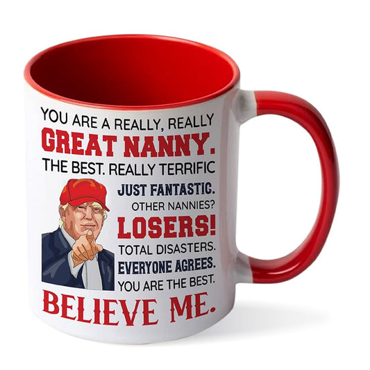 Mothers Day Gift for Nanny, Nanny Gifts for Grandma, Best Nanny Present From Granddaughter, Grandson for Christmas, Birthday, Funny Nanny Gifts Idea, Nanny Ceramic Mug 11Oz