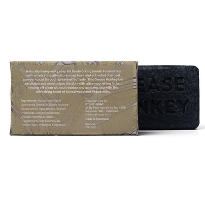 Bali Soap Grease Monkey - Natural Bar Soap for Men, Mechanic Gifts - Activated Charcoal Scrub, Exfoliating, Moisturizing, 1-Pack 7oz