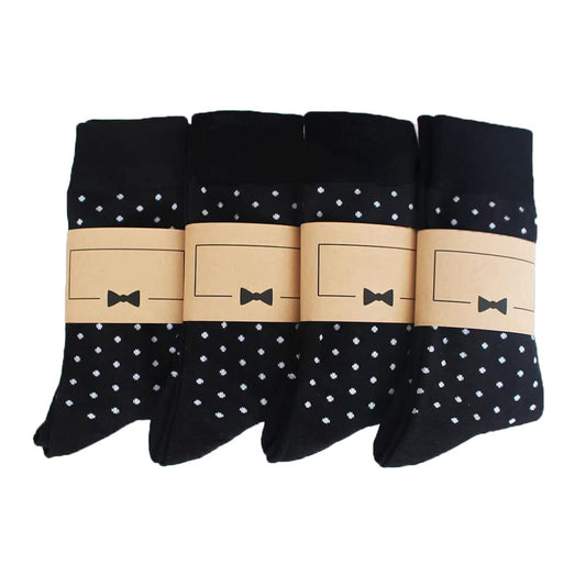 Socks For Men Groomsmen Gifts For Men Dot Christmas Dress Socks Wedding 9-13 100% cotton Casual Crew Socks