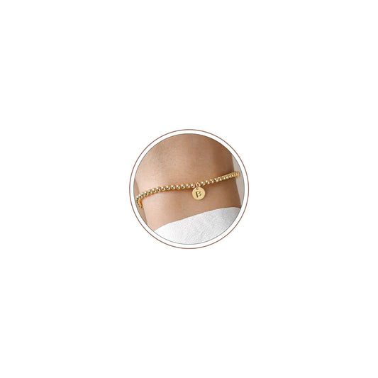 Turandoss Initial Bracelets for Women - Dainty 14K Gold Plated Letter A-Z Charm Disc Bracelet for Women Trendy Jewelry Gifts