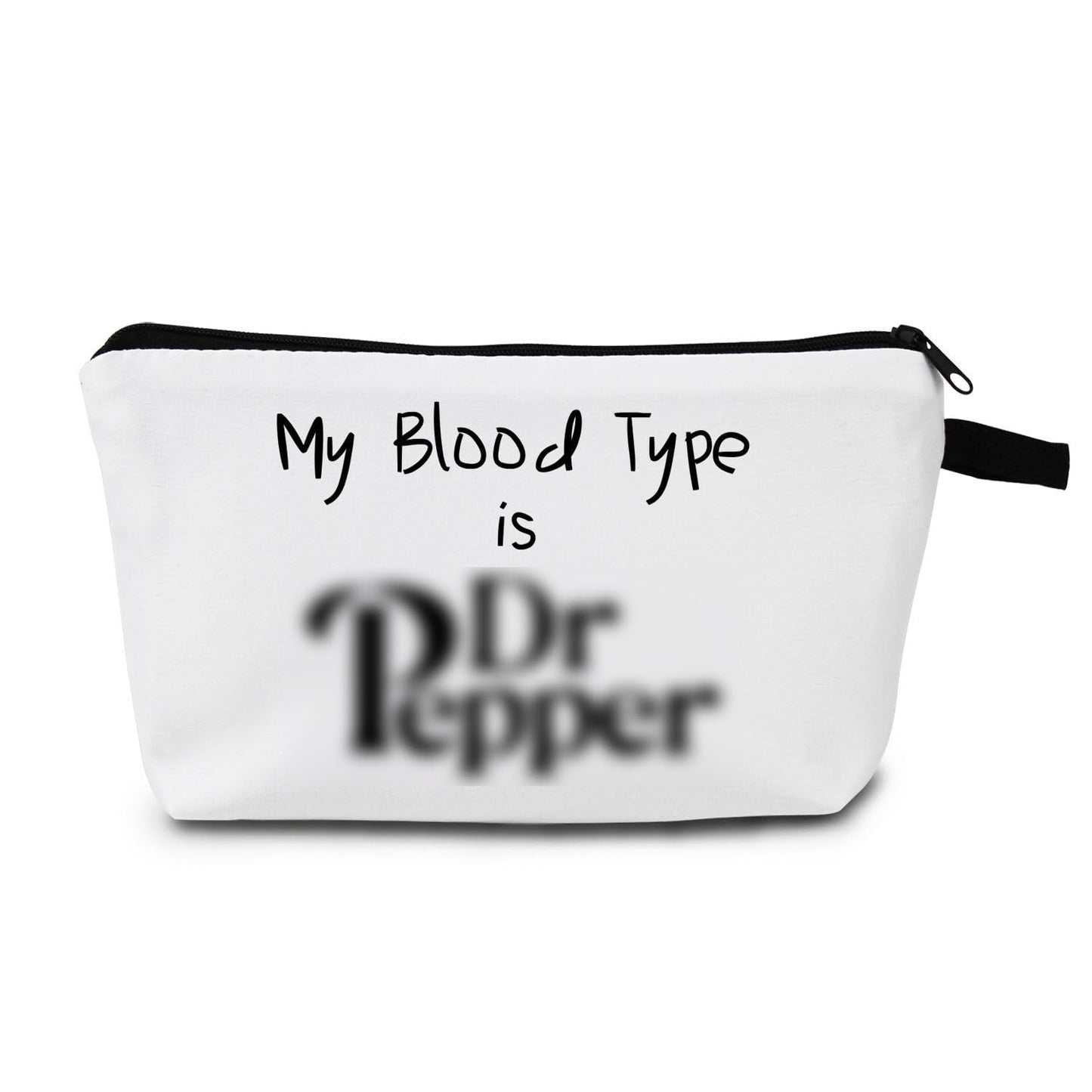My Blood Type is Dr P Letter Print Women Makeup Bag Travel Cosmetic Organizer Bag Small Zipper Toiletry Bag Birthday Gift for who loves Dr P