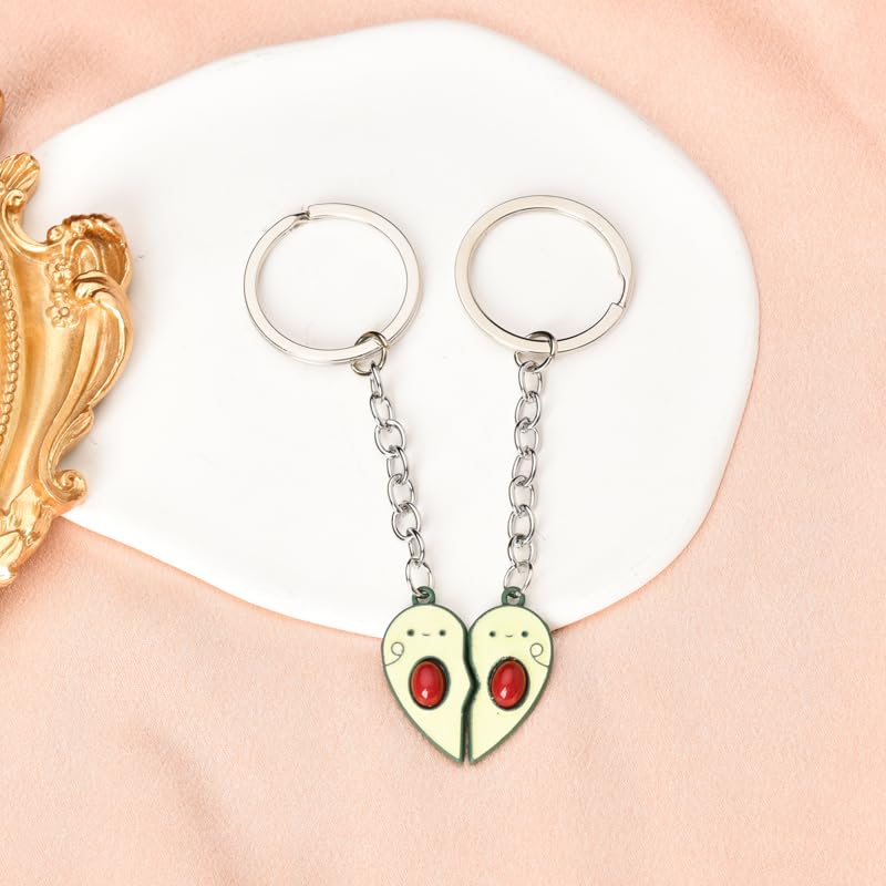 yaozeio Friendship Keychian Gift for Best Friend Bff Couples Avocado Hamburg Keychain for Husband Wife Gifts