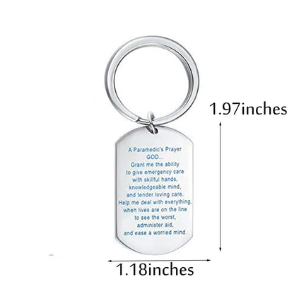 KUIYAI Paramedic’s Prayer Keychain Necklace Paramedic Gift Emergency Medical Technician Gift Christian Religious Jewelry