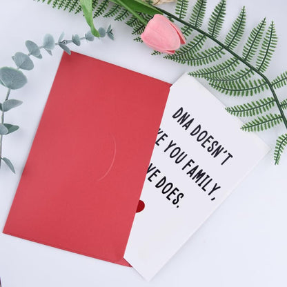 Happy Adoption Day Gift Card for Family Parents Thank You Appreciation Cards for Step Dad Mom Birthday Christmas Gifts for Bonus Dad Mom Friend Couple DNA Doesn't Make You Family Love Does Card