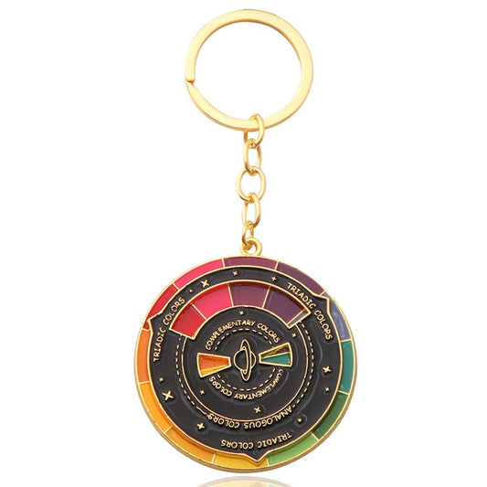 FunBoat Color Wheel Keychain - Creative Spinning Color Wheel Charm - Aesthetic Arts Gifts for Artists