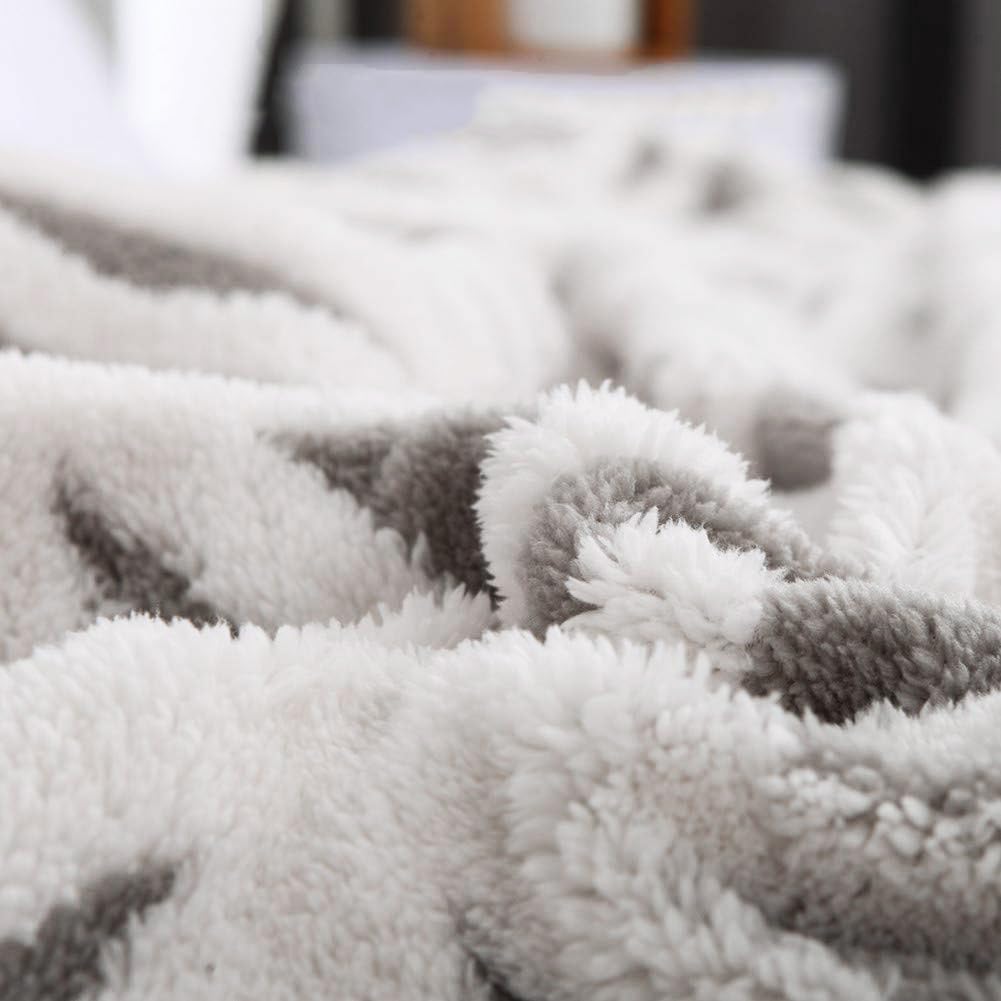 LOMAO Sherpa Fleece Blanket for Mom Cozy Soft Throw Blanket for Women Men Birthday Gifts Dual Sided Couch Sofa Bed Blanket (Grey,51x63)