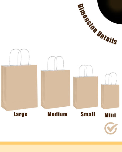 qiqee 24PCS Mini Gift Bag with Handles Bulk 4.5"x2.5"x6" Gift Bags 24 Colors Bags Multiple Uses