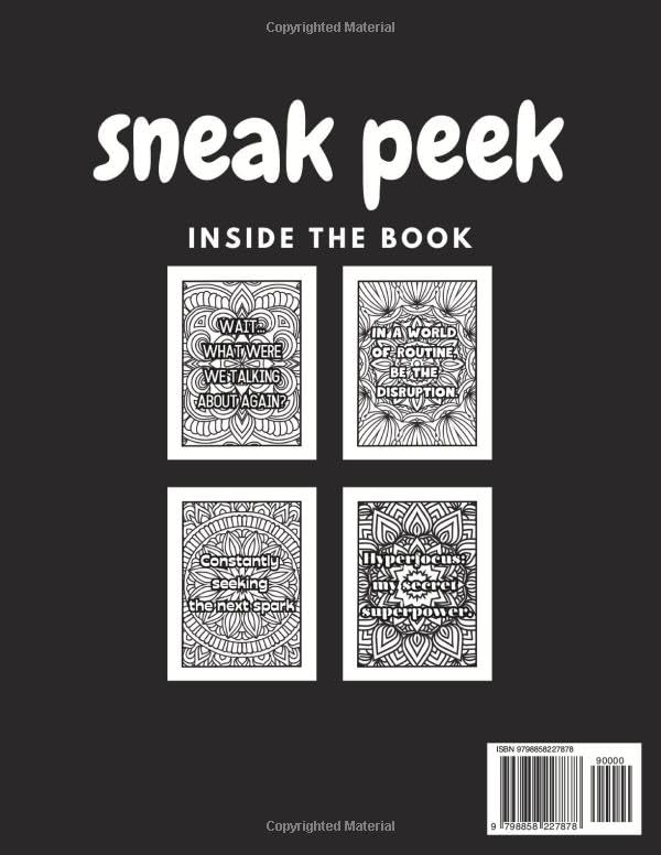 ADHD sayings: funny and inspiring ADHD themed coloring book