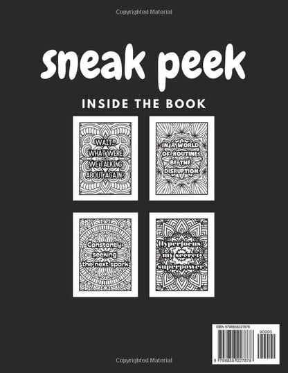 ADHD sayings: funny and inspiring ADHD themed coloring book