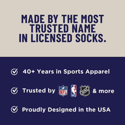 For Bare Feet NFL Unisex Mvp Crew Sock Nfl Large