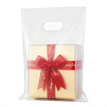 100 Pcs Plastic Bags With Handles 9"x12", Clear Gift Bags Shopping Merchandise bags for Small Business Retail Stores Gifts
