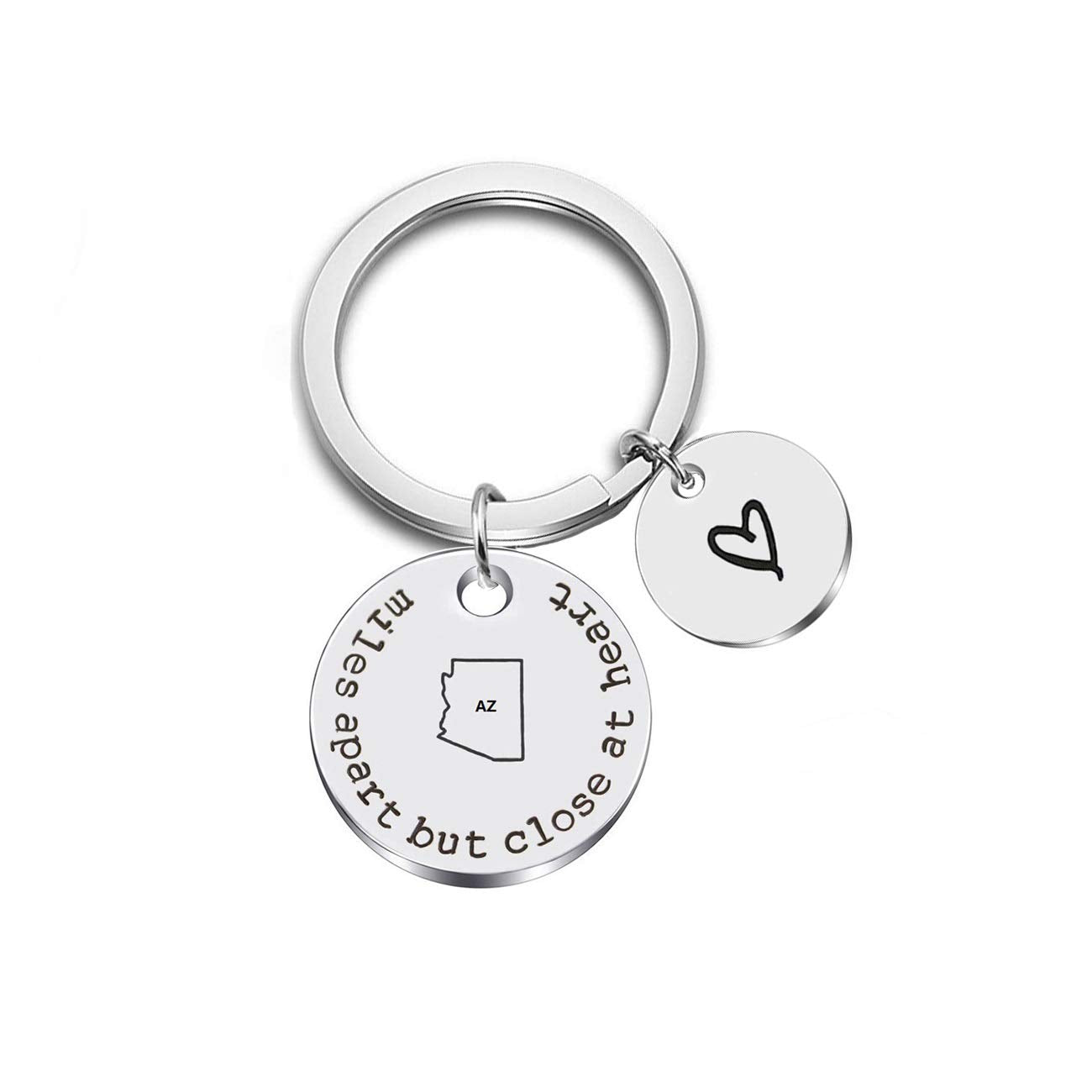 JJTZX Miles Apart but Close at Heart United States Keychain - Long Distance Relationship Gift