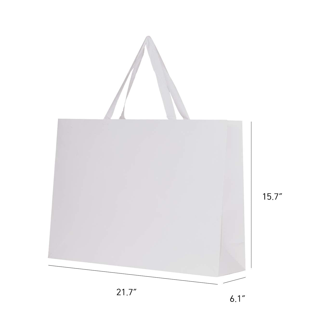 6pcs 21.7x6.1x15.7" (4) Extra Large Size, White Paper Bags, Giant Jumbo Huge XL Thick Sturdy Durable Gift bags