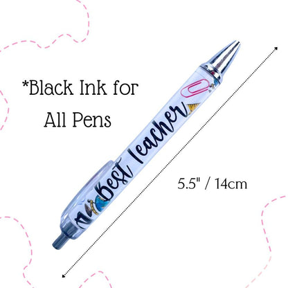 YJ PREMIUMS 10PC Teacher Pen | Fun Cute Funny Cool Best Pens for Teacher Set Pack Teach Love Inspire Writing School Sayings Preschool Appreciation Gifts Supplies Gift Supply in Bulk