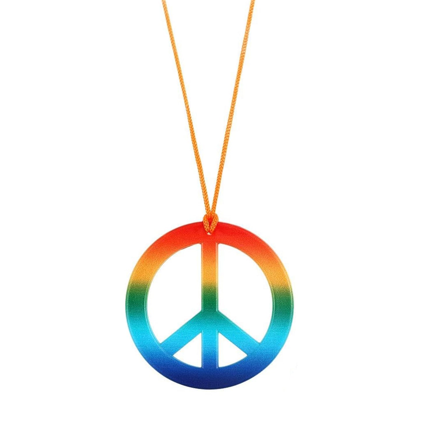 FORUBUS Peace Sign Pendant Necklace Retro Hippie Style Peace and Love Symbol Distressed Charm Rope Necklace for Women Men Jewelry