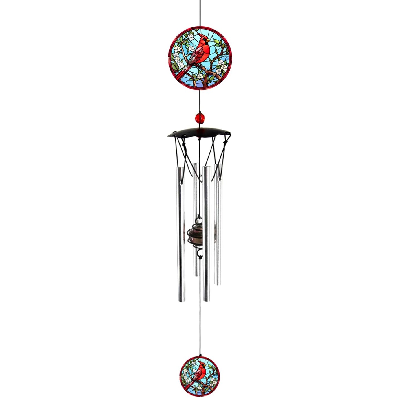 Wind Chimes for Outside 24" Cardinal Wind Chimes Outdoor Home Patio Garden Decor Windchimes Outdoors Cardinal Gifts for Women Mom Grandma Sisters