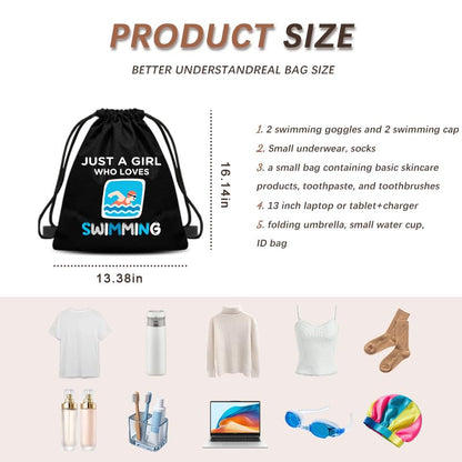 Swim Gifts for Swimmers Birthday Gifts for Friend Swimming Drawstring Backpack for Swimmer Gift for Daughter Granddaughter Swim Lover Gift for Girls Swim Team Gift Bags Swimming Drawstring Sackpack