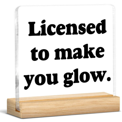 Licensed Esthetician Desk Decor, Funny Gifts for Esthetician Beautician Cosmetologist, Acrylic Plaque Sign Home Office for Beauty Salon Decor, Birthday Thank You Gift