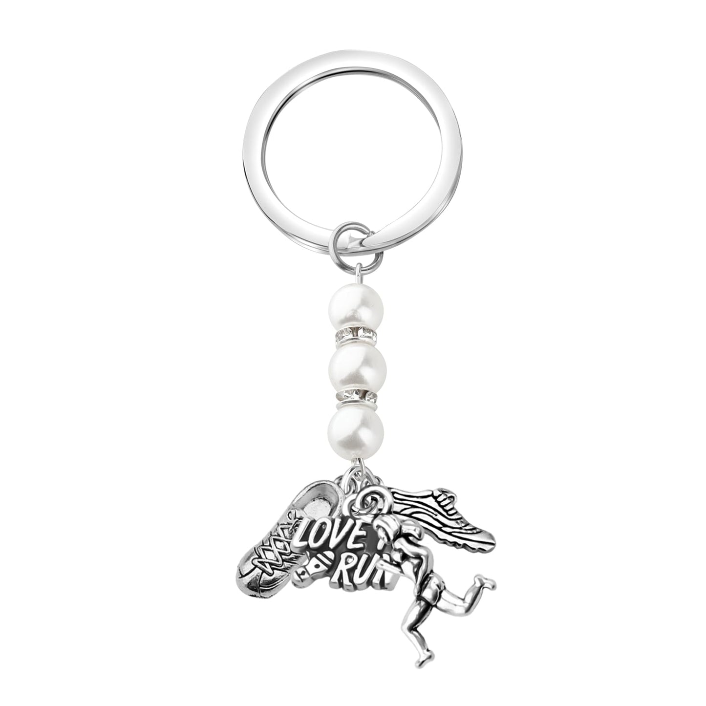 BEKECH Runner Keychain Marathon Runner Jewelry Running Gift Jewelry Track Marathon Gift Athlete Charm Purse Charms Key Ring