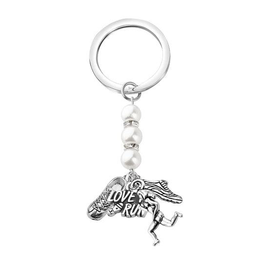 BEKECH Runner Keychain Marathon Runner Jewelry Running Gift Jewelry Track Marathon Gift Athlete Charm Purse Charms Key Ring