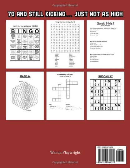 70th Birthday Activity Book: Funny 70th Birthday Gifts for Women, Sudoku, Mazes, Word Search and More