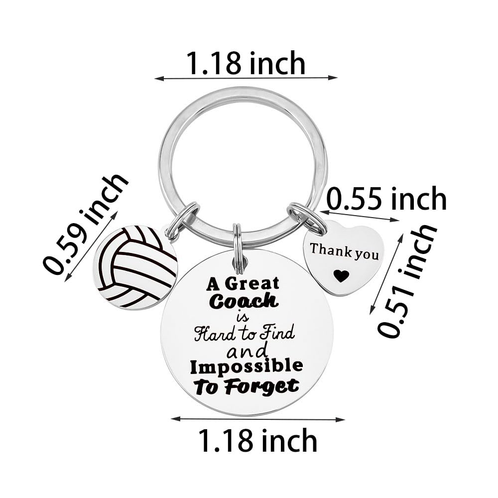 YF 2 Pcs Volleyball Coach Keychain Appreciation Gift for Volleyball Coach Thank you Keychain Gift for Volleyball Team